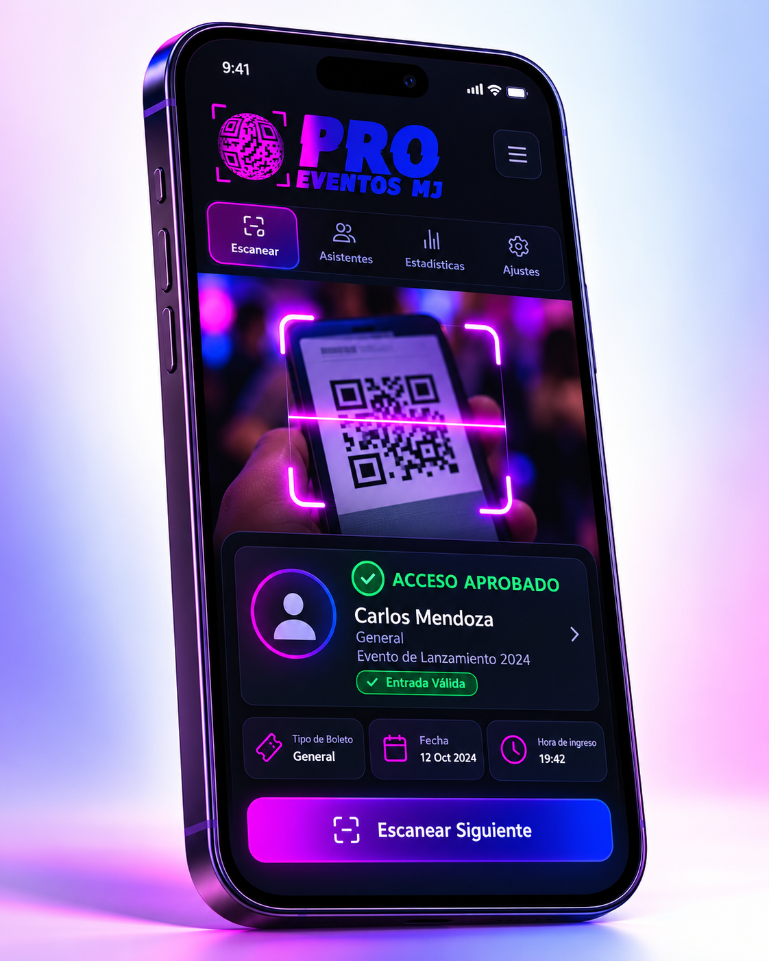 Visual ilustrativo del escáner QR móvil