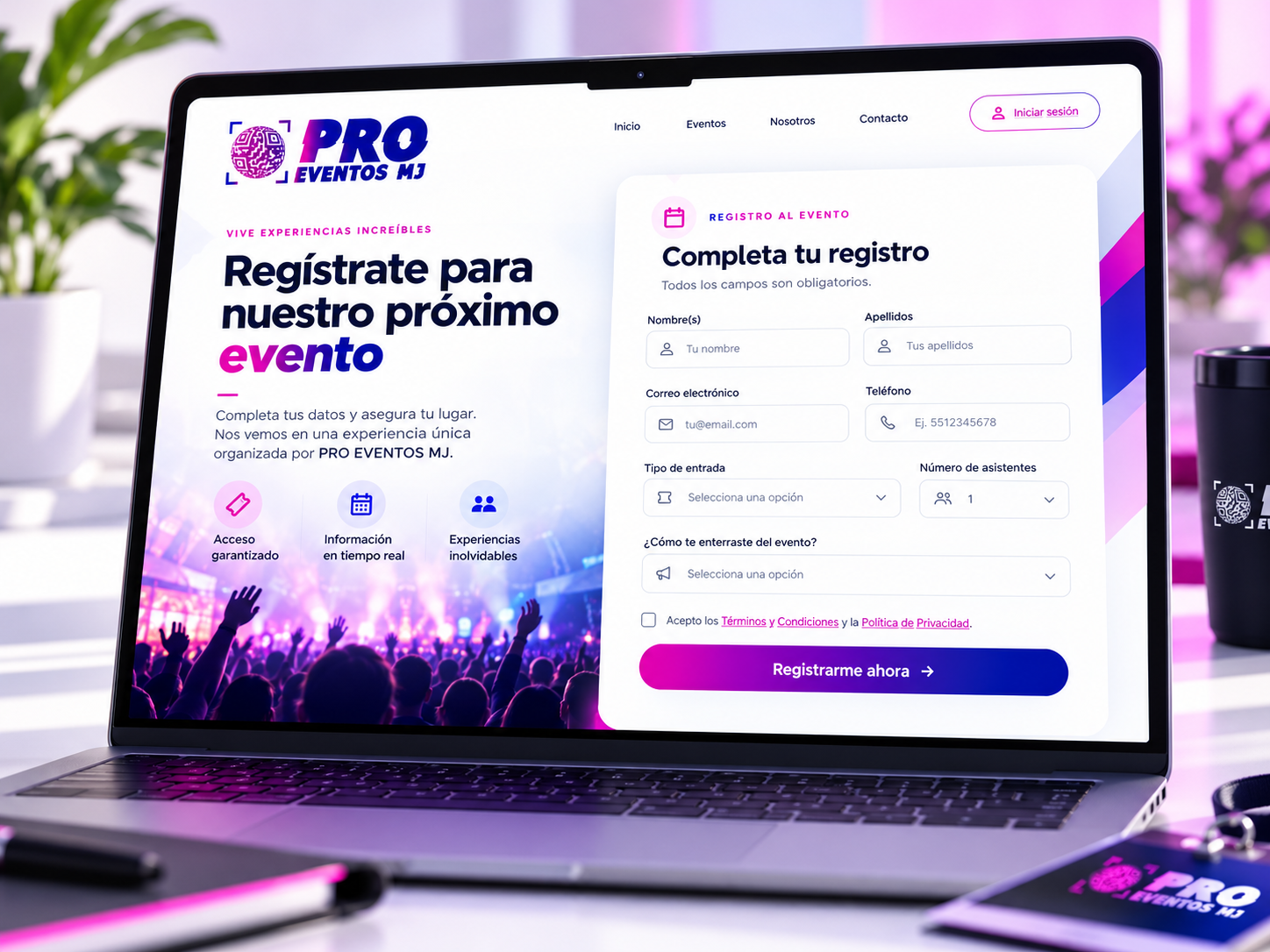Visual ilustrativo del registro de asistentes